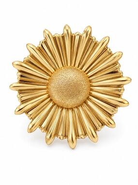 Brand New Gold Tone Sunburst Statement Brooch‎ Pin | Bold Vintage Inspired